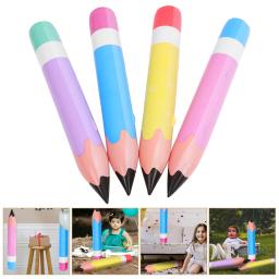 4 pçs lápis inflável alto lápis decoração balão grande crianças brinquedos festa favor sopro ar decorativo para sala de aula escola prop - Image 1