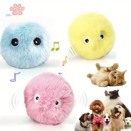 Bolas de pelúcia interativas para jogar tempo e treinamento, brinquedo sonoro para gatos, bolas de chilrear, brinquedos divertidos para animais de estimação, EVA, 3 peças - Image 2