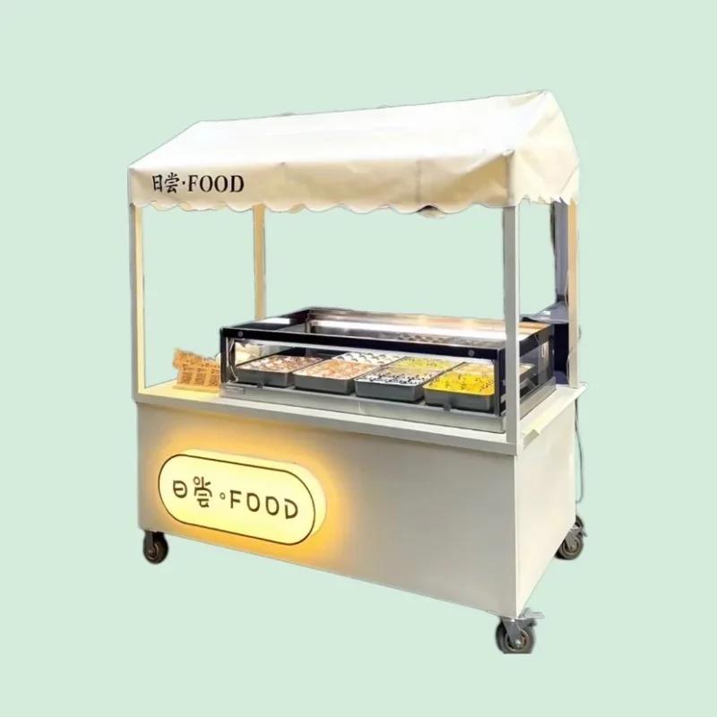 Carrinho de Tiramisú ao Ar Livre Multifuncional para Café e Sorvete