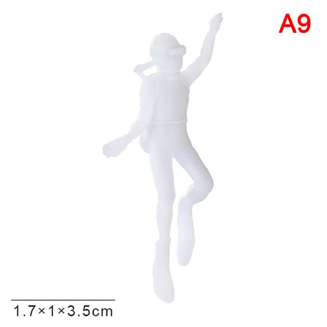 Miniaturas Sem Pintura para Mergulho Subaquático: Figuras Decorativas e Brinquedos para Tanques de Peixes