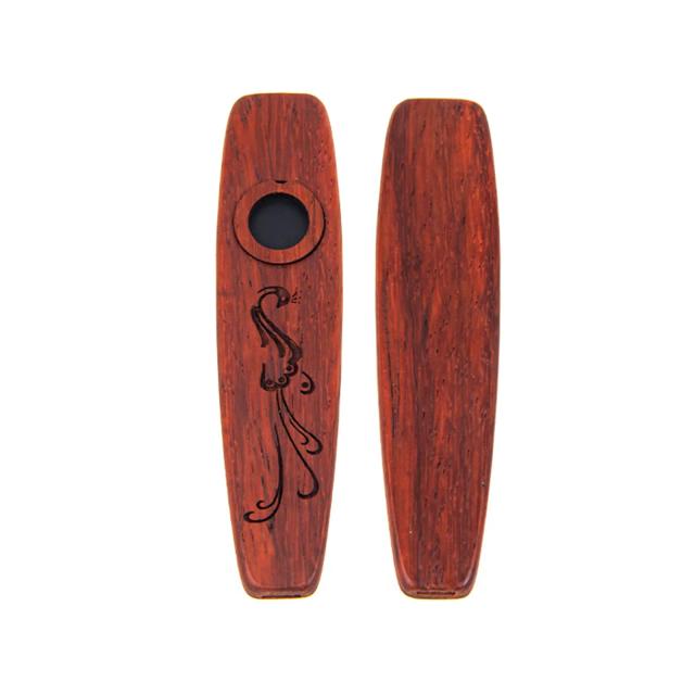 Kazoo de Madeira Ultraportátil - Mini Corpo de Madeira com Cordão e Diafragmas