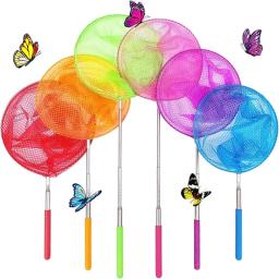 Rede de pesca retrátil de aço inoxidável, rede de insetos, borboleta, libélula, rede de pesca portátil ao ar livre, brinquedos de jogo divertidos para crianças - Image 1