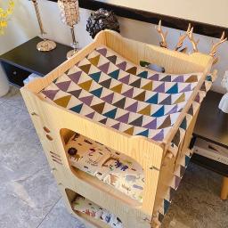 Camas para cães de madeira para cães grandes estável cama para animais estimação gato rede filhote de cachorro acessórios do cão criativo galpão casa canil fácil montagem - Image 3