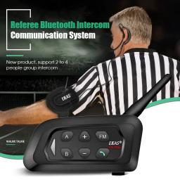 V6 Plus Bluetooth Intercom Fones de ouvido, Futebol Árbitro Arbitragem Intercomunicador, Motocicleta Comunicador impermeável, 1200m - Image 3
