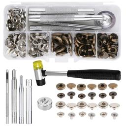 KRABALL-Kit De Fixadores De Pressão De Couro, Pressione O Botão De Metal Com Martelo, Ferramentas De Instalação, DIY Leather Craft Project, 86Pcs - Image 1