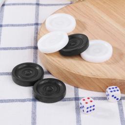 32 Pçs/set 33mm Plástico Preto Branco Gamão Damas Damas Empilháveis - Image 5