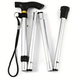 Bastão dobrável com ponta de borracha e altura ajustável, perfeito para caminhadas, trekking e viagens - Image 5