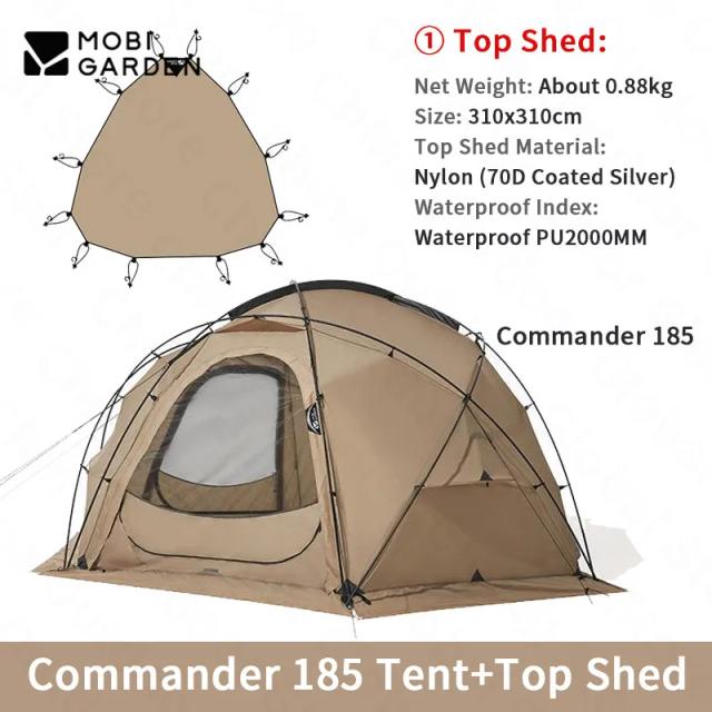 Barraca de Camping Esférica MOBI JARDIM: Nylon Impermeável com Boca de Chaminé e Amplo Espaço 160-245 cm