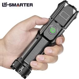 Zoom Telescópico Recarregável Lanternas Táticas, Tocha LED, 4 Modos de Iluminação, Longo Alcance, Impermeável, Camping, Pesca - Image 1