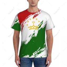 Nome personalizado Nunber apertado camiseta esportiva para homens e mulheres, jersey para fãs de futebol e futebol, bandeira do Tajiquistão - Image 3