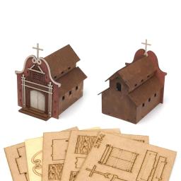 Kits de construção de madeira 3D para adultos e crianças, artesanato, kits DIY, modelo de casa 3D, presente original, 1:72 - Image 4