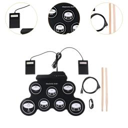 Kits de Bateria Eletrônica Portátil com Baquetas, Bateria de Silicone, Instrumento de Música, Prático, Elétrico, Roll Up - Image 5