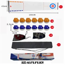 Jogo de curling de mesa de 1,9 m portátil Shuffleboard jogos de tabuleiro esportivos para crianças e família - Image 3