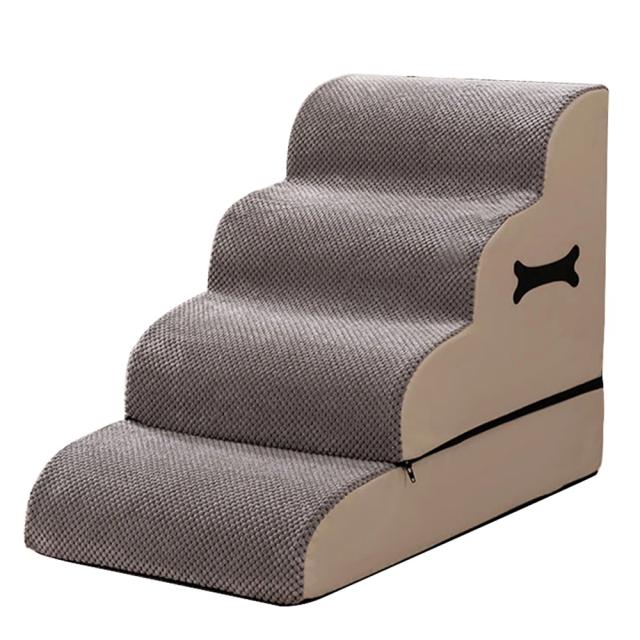 Escadas Antiderrapantes Destacáveis para Pets: Rampas para Camas Altas e Sofás, Ideal para Cães e Gatos com 4 Níveis