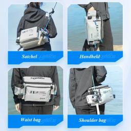 Mochila impermeável de pesca grande, saco de atração, mochila de pesca multifunções com suporte de haste, bolsa de ombro sling para homens - Image 3
