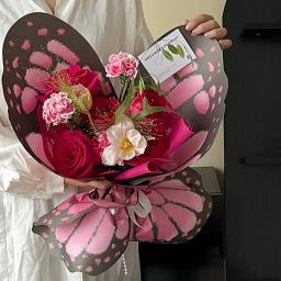 Papel de embrulho criativo Butterfy flor, envoltório estilo coreano presente, florista buquê suprimentos de embalagem, 1 par - Image 6