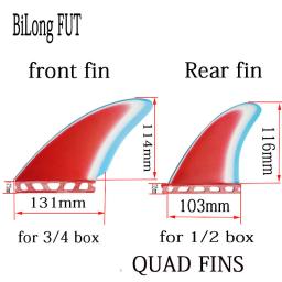 Nova quilha vertical quad fin barbatanas de prancha 4 pçs conjunto para fut caixa tamanho xl + xs gfk fibra de vidro l m tamanho fut barbatanas surf fin - Image 2
