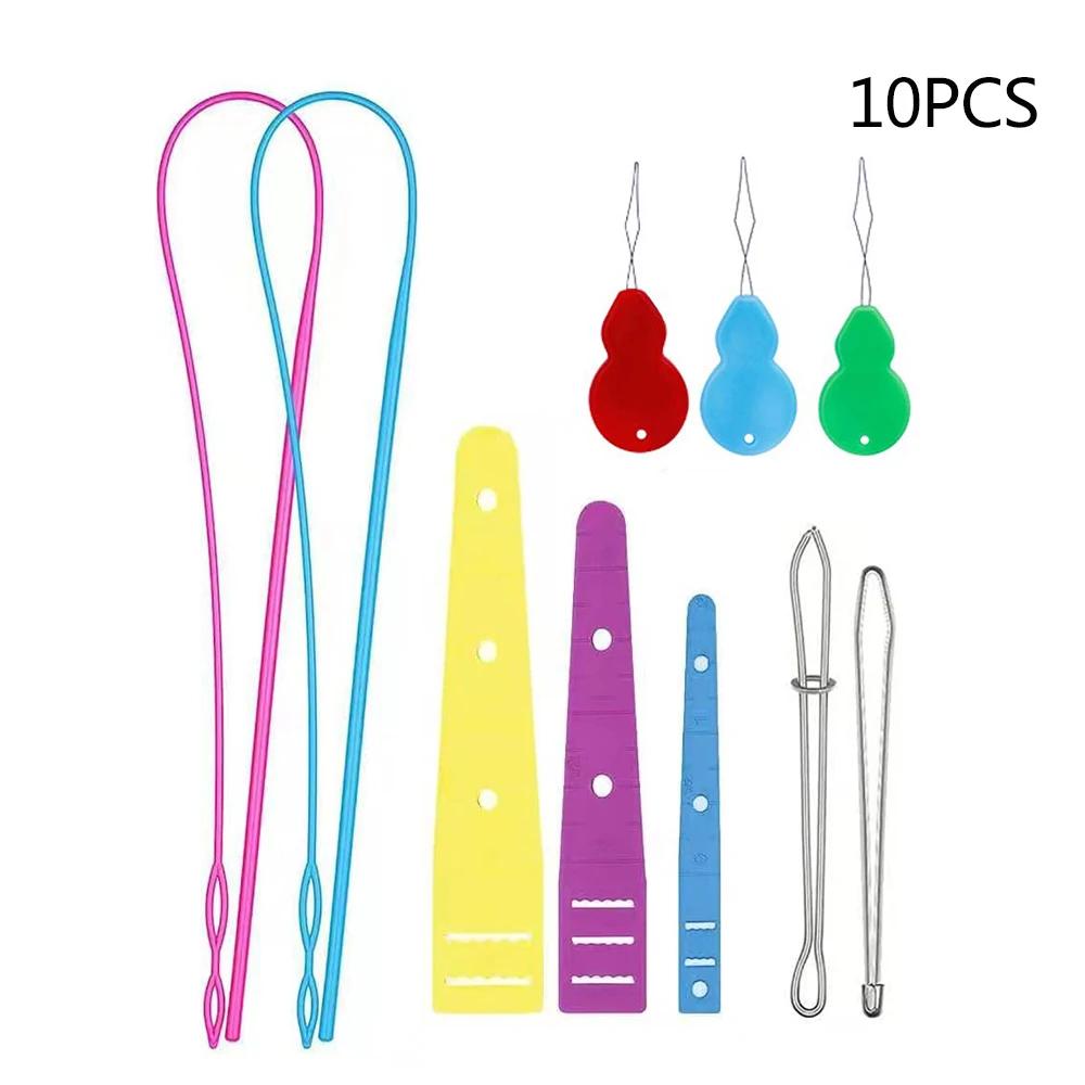 Threader cordão conjunto ferramentas de substituição cordão plástico e metal agulha threader ferramenta loop turner gancho costura suprimentos - Image 1