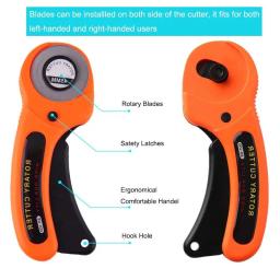 Cortador de tecido rotativo ergonômico 45mm, para cartão de tecido, costura, rolo de acolchoamento, corte de tecido, tesoura de alfaiate, roupas, ferramenta diy - Image 2