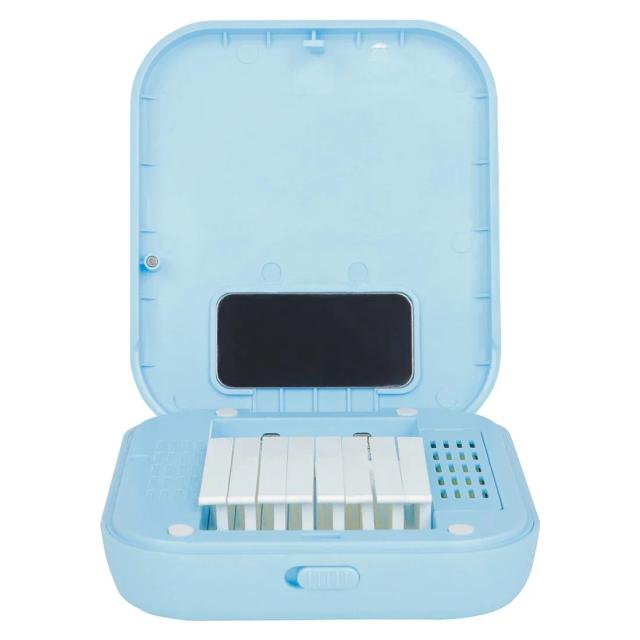 Caixa de Desinfecção UV Portátil para Palhetas de Saxofone e Clarinete com 8 Slots para Cartões e Acessórios para Instrumentos de Vento