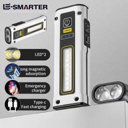 Mini lanterna LED recarregável portátil, Lâmpada de serviço de emergência ao ar livre com magnético, Poderosa lanterna de longo alcance para pesca - Image 6