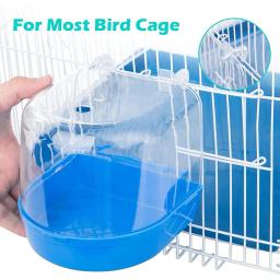 Pássaro caixa de banho papagaio gaiola de banho acessório para pequenos pássaros periquito canário budgerigar lovebirds transparente topo - Image 3