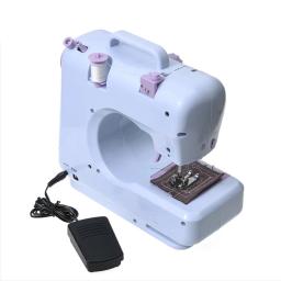 Inne máquina de costura portátil mini elétrica artesanato doméstico reparação overlock 12 pontos pedal iniciantes com calcador - Image 2