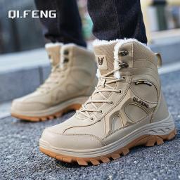 Botas masculinas de caminhada ao ar livre, botas de treinamento para trabalho impermeáveis antiderrapantes, para manter o calor, moda inverno, plus size 47, novas - Image 6