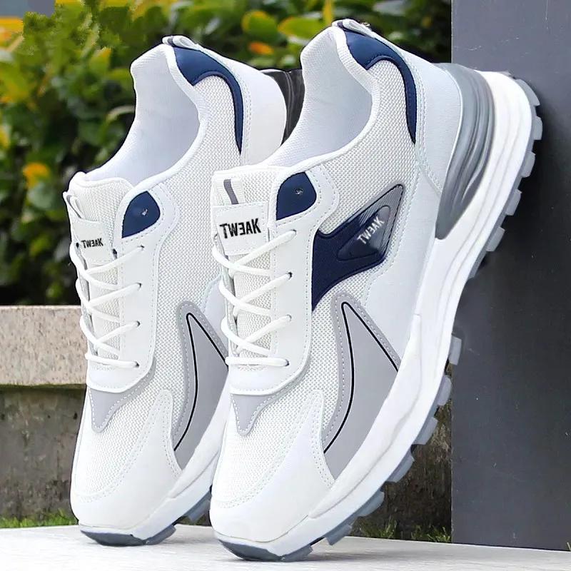 Tênis de plataforma antiderrapante respirável masculino, tênis esportivo masculino, tênis de corrida, malha versátil, marca de moda - Image 1