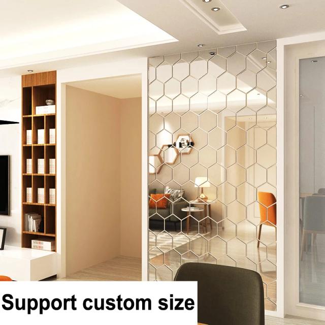 Adesivo Decorativo de Acrílico 3D para Parede: Efeito Espelho para Sala de Estar e Arte DIY para Casa
