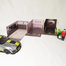 Escala 1 24 diecast carro liga diorama pvc simples montado estacionamento espaço cena garagem miniatur modelo de exibição caso decoração meninos gifs - Image 4