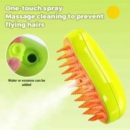 Escova de vapor elétrica para gato, pulverizador de água, Pet Grooming, gatinho Pet Comb, removedor de cabelo de silicone macio - Image 4