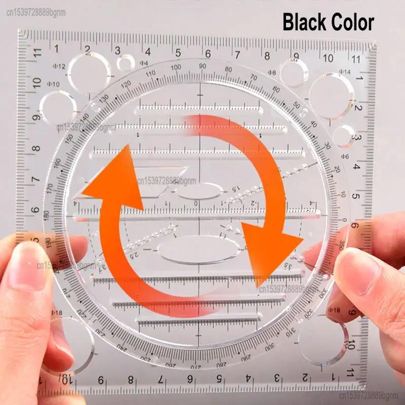 Régua de modelo de desenho multifuncional, ferramenta de medição, design de arte, elipse geométrica, matemática - Image 1