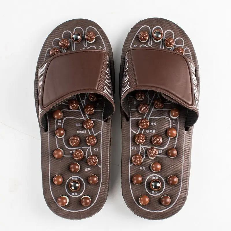Chinelos rotadores de massagem Tai Chi para homens, chinelos domésticos antiderrapantes, pontos de acupuntura para pés, sapatos de terapia de pés espinhosos - Image 1