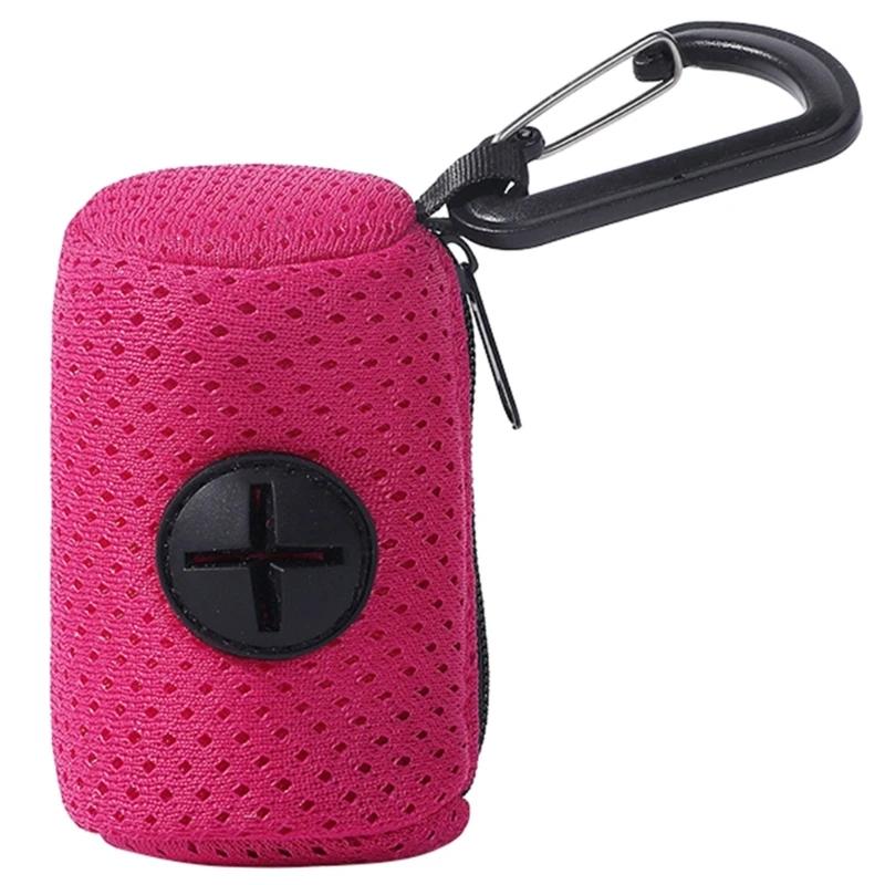 Saco lixo para animais estimação, dispensador saco cocô cães, tecido malha, dispensador saco cocô com - Image 1