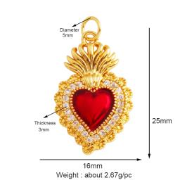 Victorian Love Zircon Charm Pendant, banhado a ouro 18k para fazer jóias, novo no Sagrado Coração, P04, ala fashion - Image 4