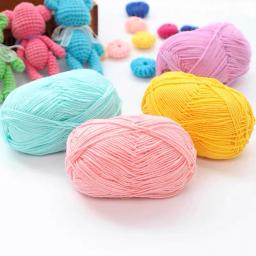 Fio de algodão macio e quente, fios de crochê, tricô, artesanato DIY, suéter, chapéu, bebê, tricô manual, atacado, 50g por conjunto - Image 4