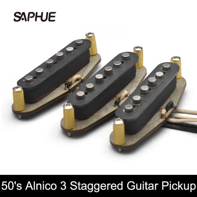 Captador de guitarra elétrica SSS 50 Vintage Alnico III estilo artesanal ST com escala de som 3