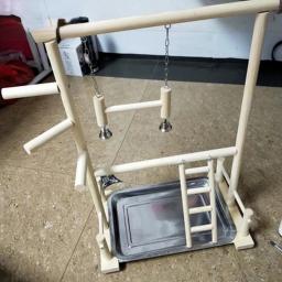Papagaio De Madeira Play Stands, Bandeja De Balanço De Pássaro, Copa Brinquedos, Ponte De Escada De Suspensão, Gaiola De Escalada Estilo Parque, - Image 4