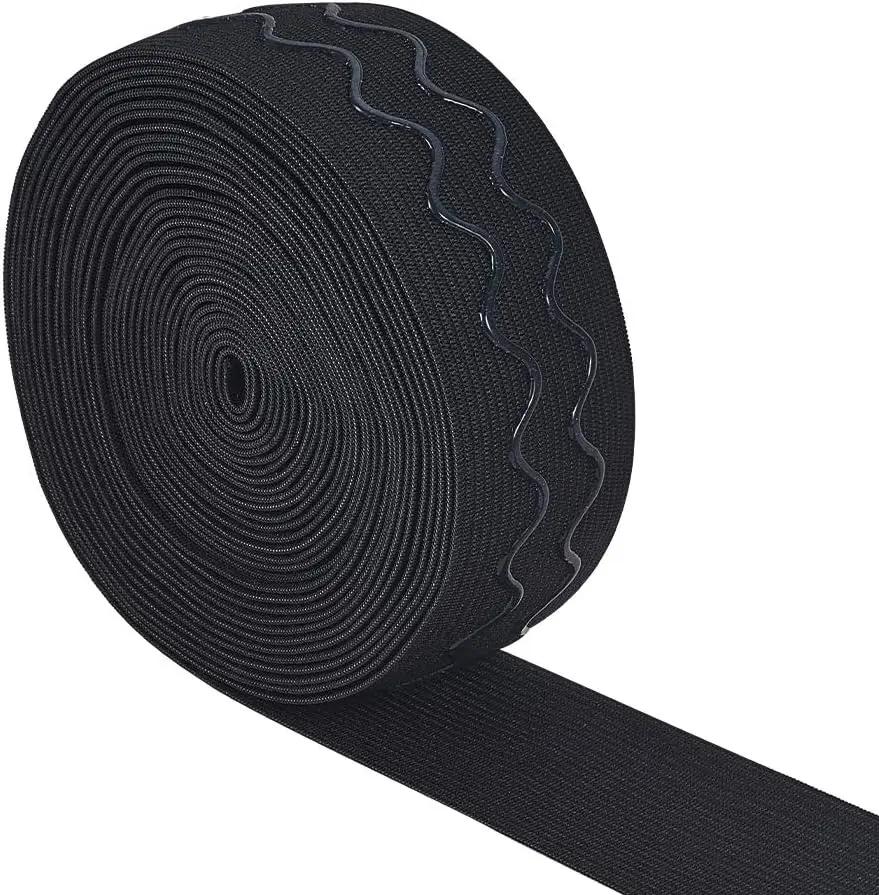 Non-Slip Silicone Gripper Band, Elástico para Projeto de Costura Vestuário, Preto, 1.5 "Wide, 6 Jardas - Image 1