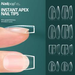 Nailpop instantâneo apex dicas de unhas pro grau grosso unhas falsas salão qualidade extensões acrílicas durável diy suprimentos para unhas 140/150 pçs - Image 1