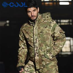 Jaqueta tática de caça camuflagem masculina, blusão impermeável, casaco com capuz quente, roupas de caminhada, inverno - Image 1