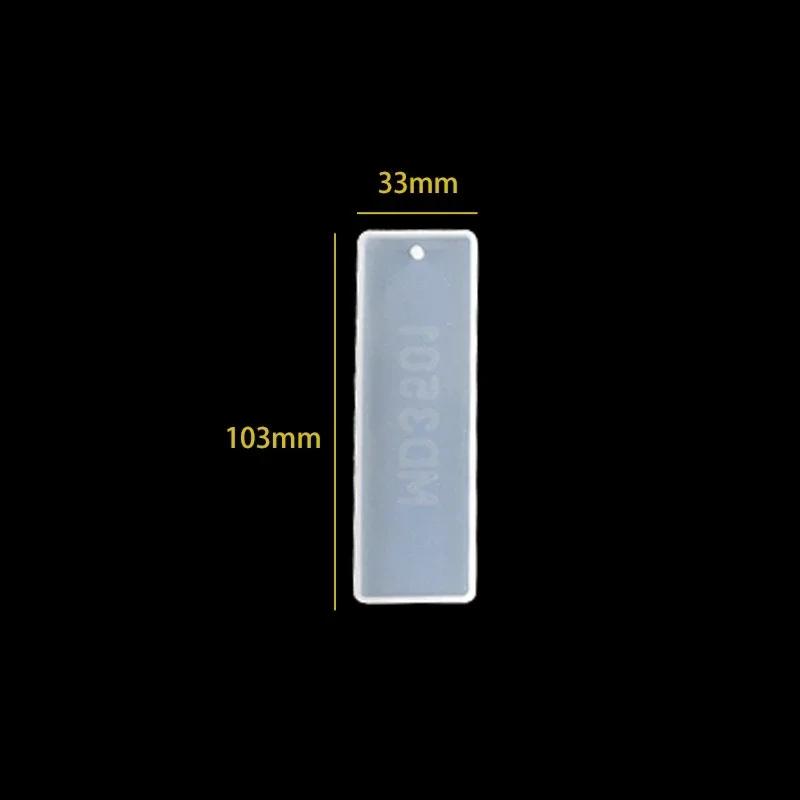 Silicone Bookmark Mold para DIY, resina fundição, incluindo penas, instrumento musical, retângulo - Image 1
