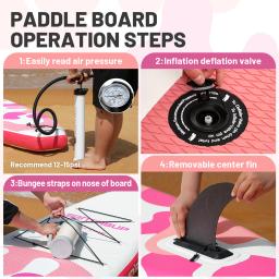 Paddle Board inflável para adultos, acessórios SUP, Stand Up, impermeável, 320x81x15cm - Image 4