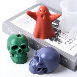 DIY Pumpkin Ghost Candle Mold, criativo do Dia das Bruxas, gesso monstro bonito, molde concreto do silicone, artesanato perfumado 3D, ornamentos artesanais - Image 5