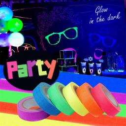 Auto-adesivo Gaffer Fita Fluorescente, Reativa Luz Negra Etiqueta Reativa, Decoração de Casa, Artesanato DIY, Fotografia, 6pcs por conjunto - Image 4