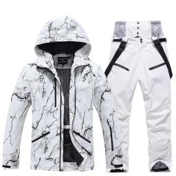 Conjunto de calças de esqui para homens e mulheres, roupa exterior, snowboarding, traje de neve impermeável, nova moda - Image 6