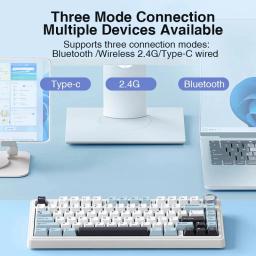 AULA-F75 Teclado mecânico sem fio Gaming, Bluetooth, Com fio, RGB personalizado, 75% Layout Profile, Estrutura Junta, 2.4G - Image 2