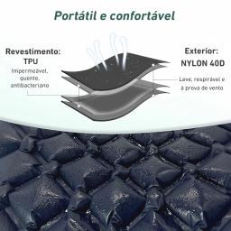 Almofada de dormir ao ar livre acampamento colchão inflável bomba embutida ultraleve almofada de ar esteira de viagem com encosto de cabeça para viagens caminhadas - Image 3