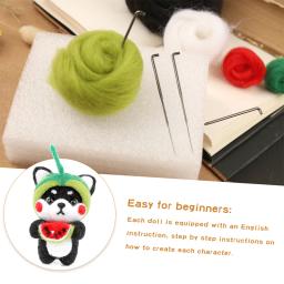 Pacote de feltragem de lã para DIY artes e ofícios, agulha feltragem starter kit, brinquedo artesanal animal, fio não acabado, bordado, 1 pc - Image 6